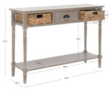 SAFAVIEH Home Collection – Christa White Wash Console Table with Rattan Drawers & Shelf, Coastal Cottage Storage Console, Vintage Design (AMH5737E) SAFAVIEH