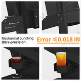 MXIMU Modern Adirondack Chairs Set of 4 Weather Resistant with Cup Holder Oversize Plastic Fire Pit Chairs Plastic Outdoor Chairs for Firepit Area Seating (Black) MXIMU