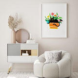 Louise Maelys Embroidery kit with Cat Plant Stamped for Starters, Cross Stitch Kits for Beginners Adults, Include Embroidery Cloth, Hoop,Needles,Instruction and Threads
