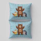Aesthetic Bedding Blue Duvet Cover Single Size, Reversible Cartoon Animals Minimalist Bedding Set 3 Pcs – Soft Microfiber Comforter Cover with 2 Pillow Shams Generic
