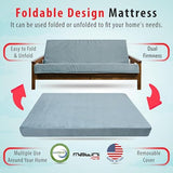 Matini Home Memory Foam Futon Mattress, Foldout Couch Futon Mattress - Full XL (Laguna) - Comfortable and Heavy Duty Sofa Bed, Thick Corded Cushion for All (Frame NOT Included) Matini Home