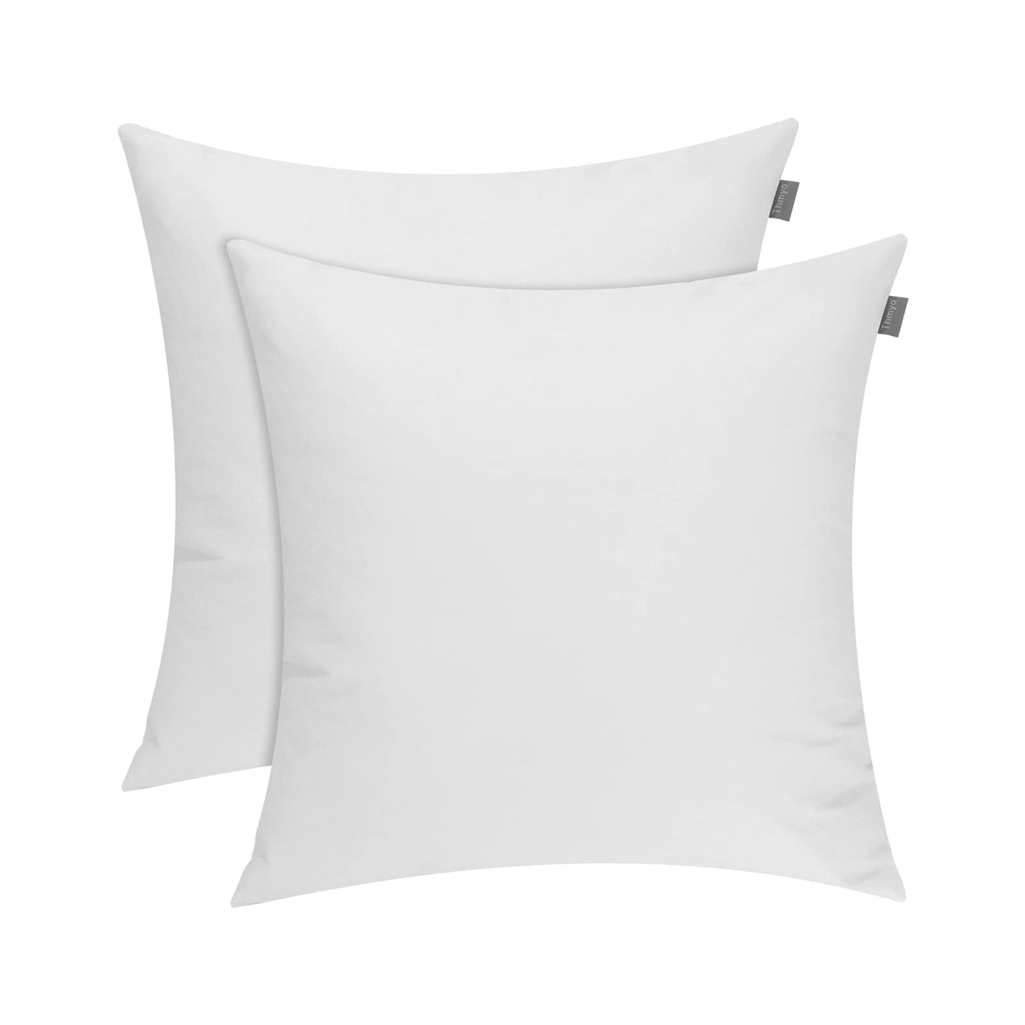 Thmyo 2 Pack 100% Cotton Solid Decorative Square Throw Pillow Covers DIY Throw Pillowcase Blank Sublimation Pillow Cases White Cushion Cover(18x18 inch, ONLY Covers,NO Pillow Inserts)