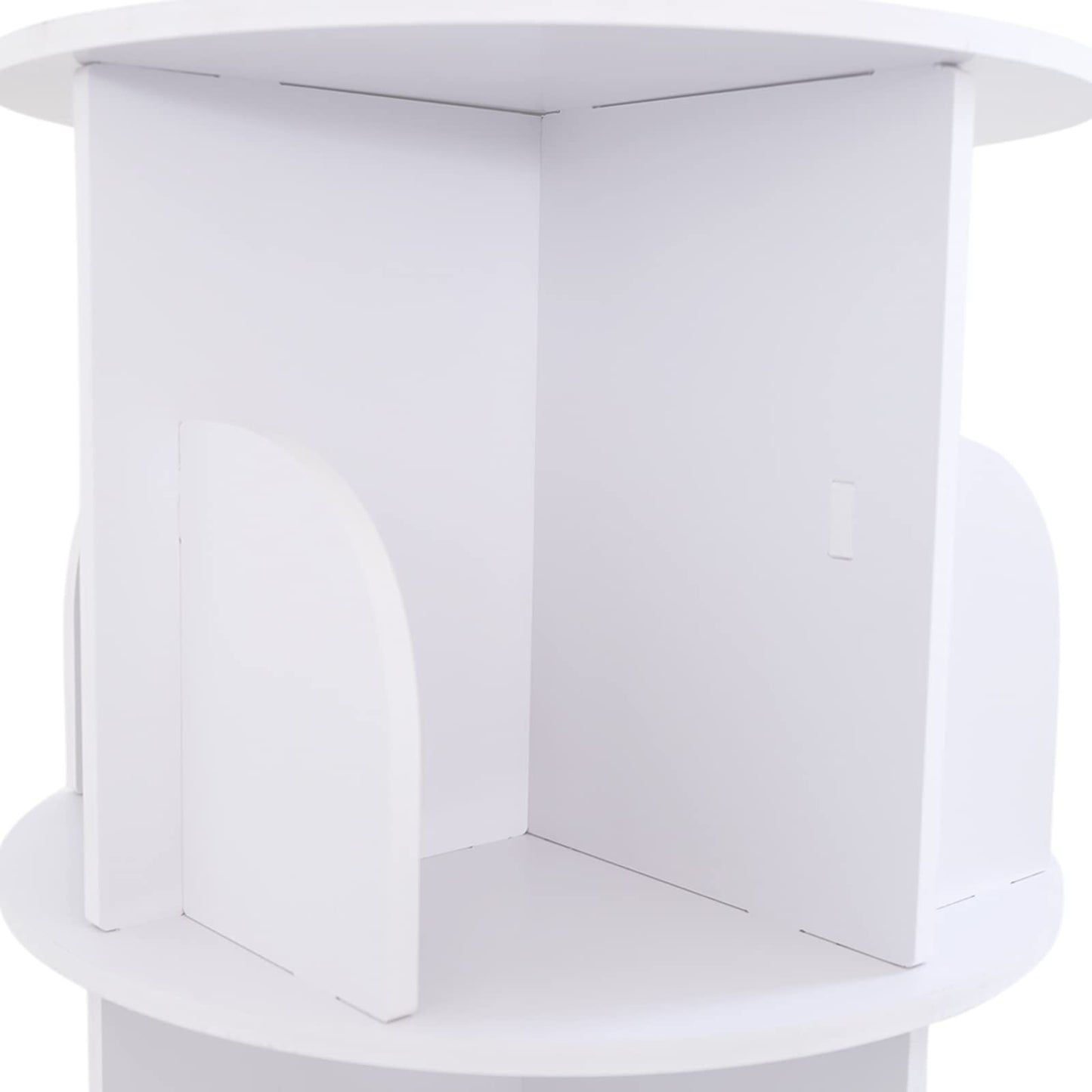 Bacacoo 2-Tier 360° Rotating Bookshelf - Stylish White Freestanding Storage Organizer - WoodArtSupply