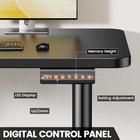 Flycity Electric L Shaped Standing Desk Adjustable Height, 63" x 55" Corner Stand Up Desk, Dual Motor Sit Stand Desk Computer Desk, Home Office Desk with 3 Memory Preset & Child Lock, Black Flycity