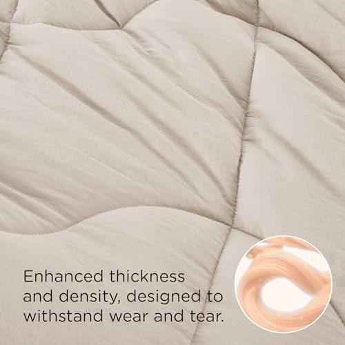 Bedsure Oversized King Comforter - Oversized King Duvet Insert for All Season, Ultra-Soft Down Alternative Comforter, Blanket for Bed, with 4 Tabs, Machine Washabl, Linen, 116x98 in Bedsure