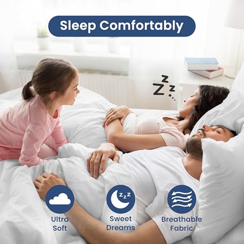 3 Piece Twin Sheets Set | Twin Bed Sheets Set – Light Weight, Soft Breathable Sheets | Brushed Cotton Rich Blend | Secure-Fit, Wrinkle Resistant, Durable, Easy Care Bed Sheets | Comfy Sheets | White Martex