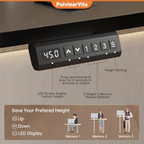 PulvinarVita Standing Desk Frame, Stand up Desk Frame Workstation, Electric Adjustable Legs, 3 Memory Height Settings, with Cable Management Tray and Storage Bag, 2pcs Headphone Hook PulvinarVita