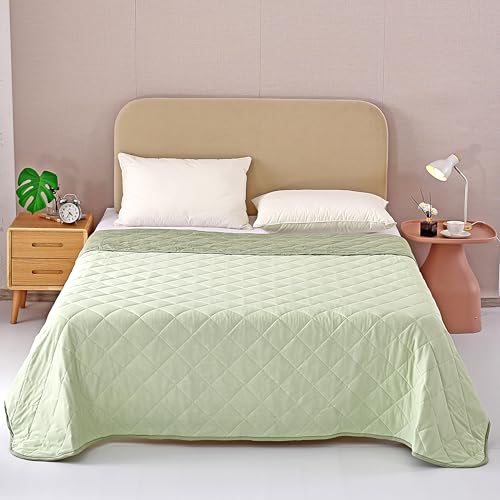 EVOLIVE Elastane Diamind Quilted All Season Light Weight Single Reversible Cooling Quilt/Comforter (Green, Twin) EVOLIVE