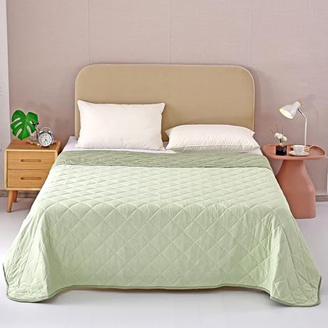 EVOLIVE Elastane Diamind Quilted All Season Light Weight Single Reversible Cooling Quilt/Comforter (Green, Twin) EVOLIVE