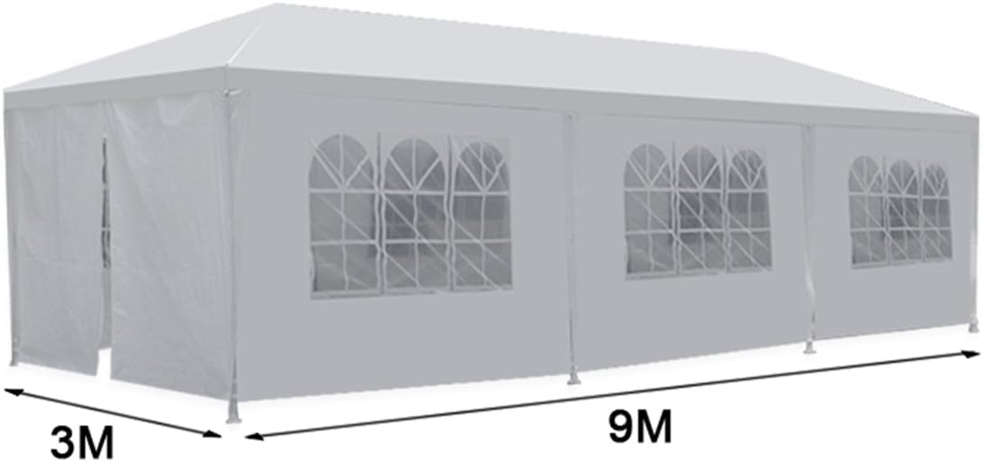 Generic Party Tent 10'x30' Patio Tent Outdoor Canopy Shelter with 8 Removable Side Walls (10' x 30' with 8 Side Walls) White Ge-726 - WoodArtSupply