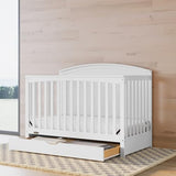 Graco Bellwood 5-in-1 Convertible Crib with Drawer (White) - GREENGUARD Gold Certified, Full-Size Storage Drawer, Converts to Toddler Bed and Full-Size Bed STORK CRAFT