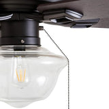 Prominence Home Abner Modern Farmhouse 52 Inch Ceiling Fan with Light, Outdoor Fan/Indoor Tri-Mount LED Ceiling Fan with 5 Blades, Silver Oak and Maple Brown Blade Finish Options, Bronze (80091-01) Prominence Home