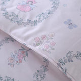 MAG 3Pcs with 1 Microfiber Jersey Knit Comforter+2 Pillowcae,Pink Floral Queen Comforter Set,All Season Garden Style Flower Bedding Set Queen Size for Girls Boys Kids,Elastic and Breathable Soft. MAG
