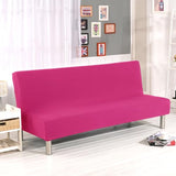 Cornasee Stretch Futon Cover Slipcover Full Size,Fully Folding Armless Sofa Bed & Couch Protector,Machine Washable (Pink) Cornasee