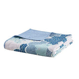 Intelligent Design Kids Reversible Cotton Quilt Set - Vibrant Fun, Playful Print, All Season Children Bedding Coverlet Bedspread, Decorative Pillow, Bedroom Décor, Twin, Cloud Blue 4 Piece Intelligent Design