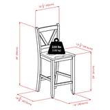 Winsome Wood Victor 2-Piece V-Back Counter Stools, 24-Inch, Brown Winsome