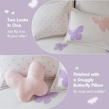 Intelligent Design Kids Rio Twin Comforter Set – Girls’ Reversible Tufted Chenille Bedding with Pastel Purple Butterflies and Pink Dot, 3pcs Intelligent Design