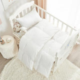 ROSE FEATHER Toddler/Travel/Crib Goose Down Comforter Duvet/Blanket Multifunctional,100% Organic Cotton & Washable Unisex Kids,All Season,White 47x60 ROSE FEATHER