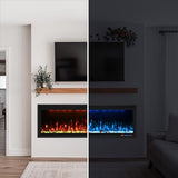 Valuxhome 42 inch Electric Fireplace Heater with App & Remote Control, Recessed and Wall Mounted Electric Fireplace, 1-9H Timer, 13 * 13 * 13 Color Combinations, Screen Touch, 1500/750W Valuxhome
