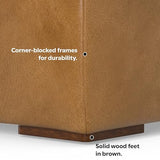 SIMPLIHOME Rex 3-Seater Modular Sofa in Full-Grain Genuine Leather, Sienna, 122-inches Wide, Handcrafted Modern-Style Leather Couch for Living Room and Family Room SIMPLIHOME