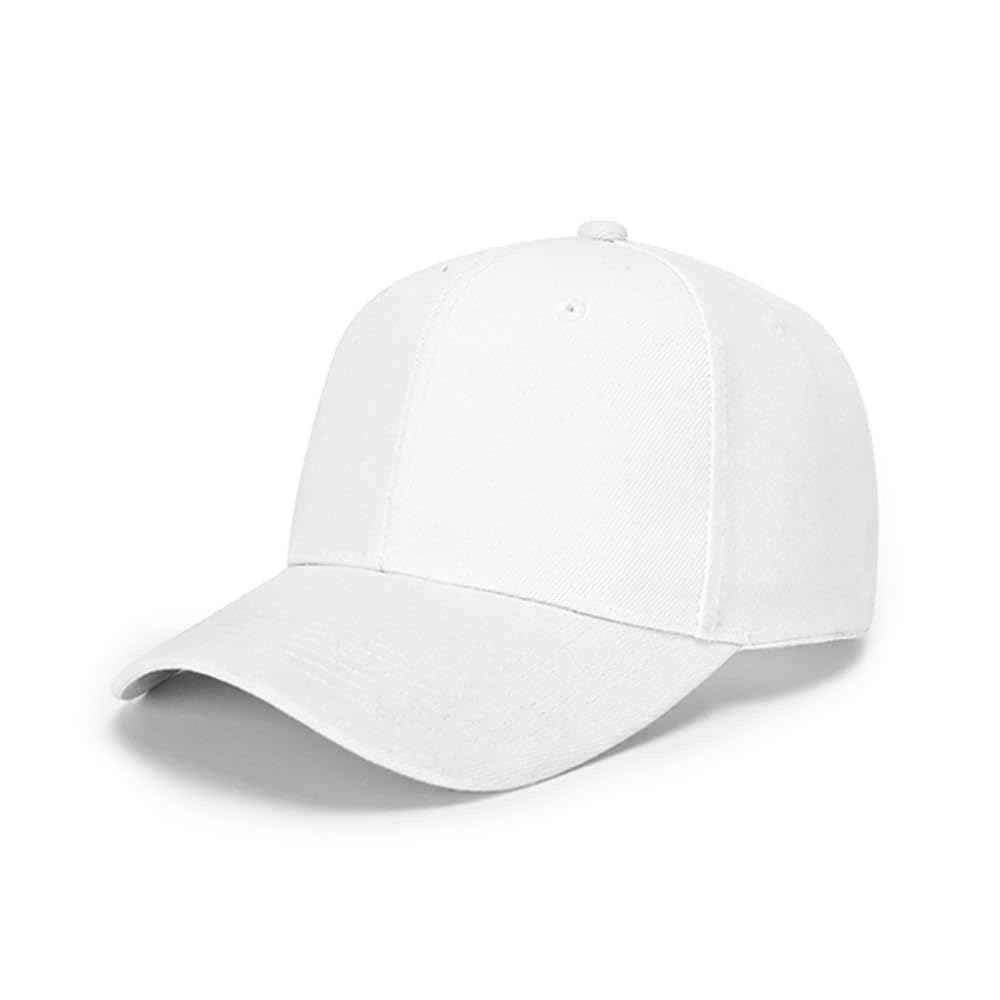 ZH Plain Baseball Caps,Adjustable Baseball Caps,Lot 12 PC Unisex Blank Design Baseball Caps White ZH