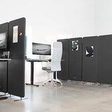 VIVO Freestanding 72 x 66 inch Privacy Panel, Cubicle Divider, Acoustic Wall Partition, x3 24 inch Panels, Dark Gray, PP-3-T072D VIVO