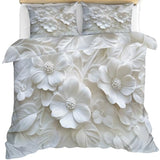 YFIOYI Flowers Comforter Set, Minimalist Bedding Set, Gentle Decorative 3 Piece Bedding Set with 2 Pillow Shams, with Zipper（Long Single） YFIOYI