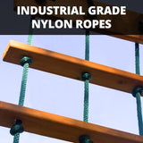 Gorilla Playsets 01-1021-AP Treasure Trove I Wood Swing Set with Wood Roof, Clatter Bridge, and Rock Wall, Amber Gorilla Playsets