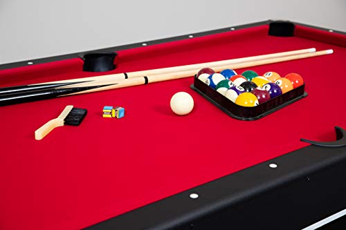 Spartan 6-ft Pool Table with Table Tennis Top - Black with Red Felt Hathaway
