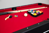 Spartan 6-ft Pool Table with Table Tennis Top - Black with Red Felt Hathaway