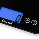 Escali 2210IB ArtiXL Extra-Large Glass Digital LCD Display Kitchen Scale, Measures Liquid and Dry Ingredients, Tare Function, 22lb Capacity, Black Escali