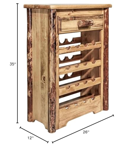 Log Furniture - Wine Cabinet Montana Woodworks