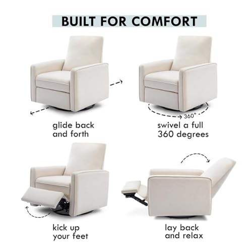Davinci Penny Recliner and Swivel Glider in Performance Cream Eco-Weave, Water Repellent, Greenguard Gold Certified, CertiPUR-US Certified