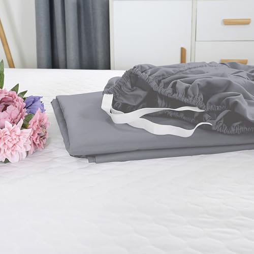 Elegant Comfort 1500 Premium Hotel Quality 18-21 Inches Deep - Extra Deep Pocket Single Fitted Sheet for High Mattress, Luxury and Softest, Smart Pocket - Wrinkle Free, Twin/Twin XL, Gray Elegant Comfort