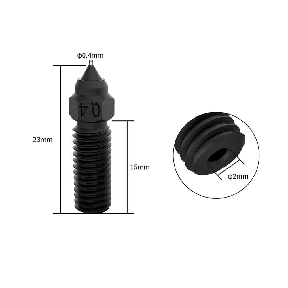 HysiPrui 3D Printer K1 Max Upgrade Extruder Hotend Nozzle Kit - Included 2pcs 0.4mm + 2pcs 0.6mm + 2pcs 0.8mm Hardened Steel Nozzles, High Temperature and Wear Resistant for K1/K1 Max/Ender 3 - WoodArtSupply