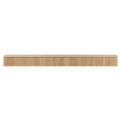 Modern Ember Alfama 60 Inch Fireplace Wood Mantel Shelf with Fluted “Reed” Details | Natural White Oak Wood | Unfinished | DIY Mounting Hardware Included | 60" W x 6" H x 8" D