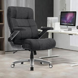 600LBS Big and Tall Massage Office Chair, Extra Wide Seat - 3D Kneading Massage & Heat Office Chair with Heavy Duty Metal Base, 3D Flip Arms, Fabric Ergonomic with Thick Spring Cushion CHAIRKER