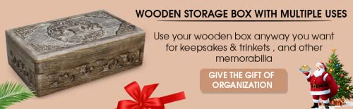 DharmaObjects Hand Carved Jewelry Trinket Keepsake Wooden Storage Box (Celtic Tree Of Life, Large) DharmaObjects