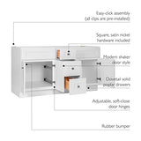 Design House Brookings 60 Inch Bathroom Vanity, Ready to Assemble, Solid Wood, Sherwin Williams® White, 599019-WHT Design House