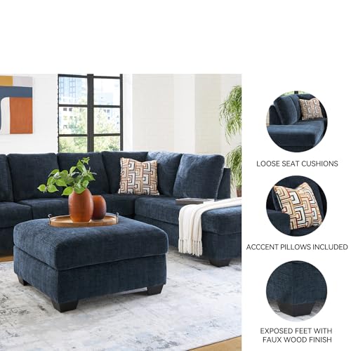 Signature Design by Ashley Aviemore Casual L-Shaped 2-Piece Sectional with Chaise for Living Room, Blue Signature Design by Ashley