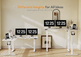 Claiks L Shaped Standing Desk Adjustable Height, Dual Motor Electric Corner Standing Desk, 75 x 63 inch with Splice Board, White Claiks