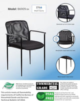 Boss Office Products Stackable Mesh Guest Chair in Black, 250 (B6909-BK)