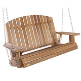 All Things Cedar PS50-SW10 Adirondack 4-ft Cedar Swing with Comfort Springs Wood All Things Cedar