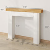 HOMCOM Modern Fireplace Mantel, Freestanding Fireplace Surround with Leg for Electric Fireplaces, 51.2" W x 40.6" H, Natural Wood HOMCOM