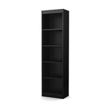 South Shore Axess 5-Shelf Narrow Bookcase, Pure Black, 7270758 South Shore