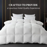WhatsBedding Feather Down Fiber Comforter King Size,Duvet Insert King Filled with Feather and Down Fiber, All Season White Luxury Bed Comforter,Ultra Soft 100% Cotton 106"x90" WhatsBedding
