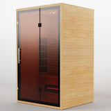 Full Spectrum Infrared Sauna for 2 Person, Upgraded WiFi Control Indoor Red Light Therapy Canadian Hemlock Wood Home Spa Saunas, Speaker, Oxygen bar, Reading & 7-Color Light, 1750 W, 110V Smartmak
