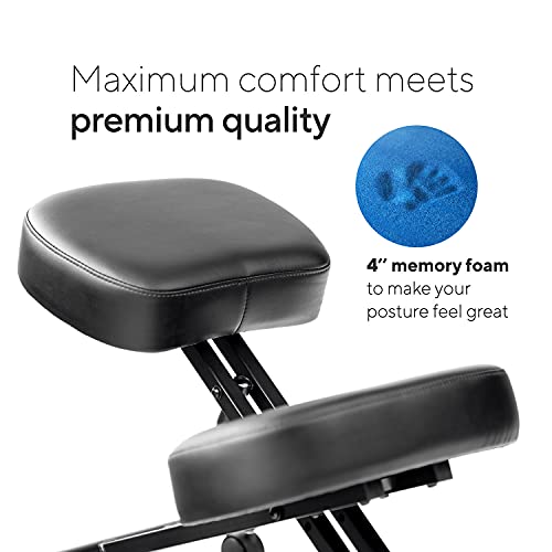Luxton Home Ergonomic Kneeling Chair with Memory Foam Layer - Improves Posture - Adjustable Stool for Home and Office - Thick Comfortable Cushions Luxton Home