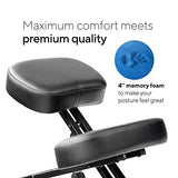 Luxton Home Ergonomic Kneeling Chair with Memory Foam Layer - Improves Posture - Adjustable Stool for Home and Office - Thick Comfortable Cushions Luxton Home