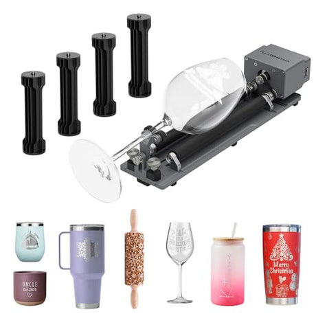 ATOMSTACK Maker R6 Laser Rotary Roller, Multi-Function Chuck Rotary for Ring, Sphere, Mug, 180° Angle Adjustable, 6000mm/min High Speed, Plug & Play, for ATOMSTACK, XTOOL, Orture, LightBurn ATOMSTACK